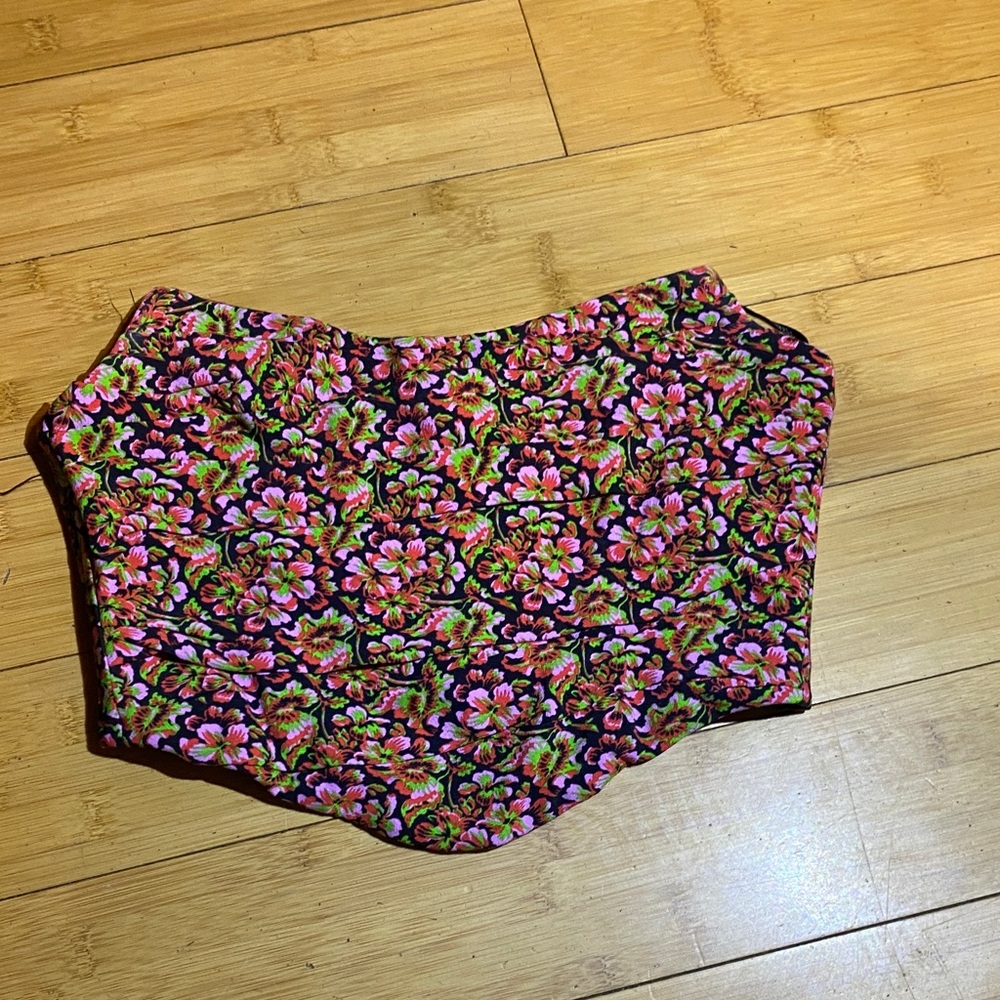 Floral Patterned Corset Top